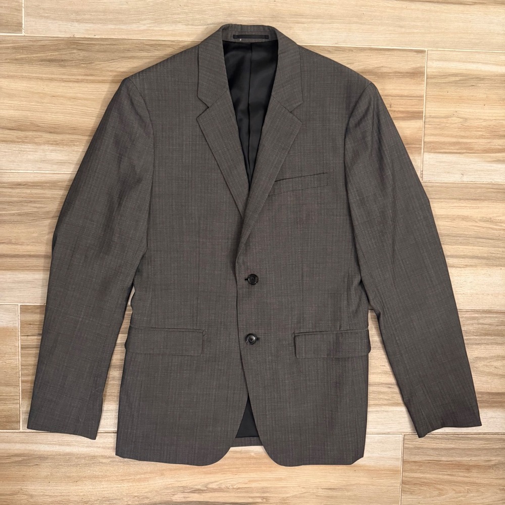 Theory Mens Grey 100% Wool 2 Button Blazer Sport Coat Jacket Size 38 Regular